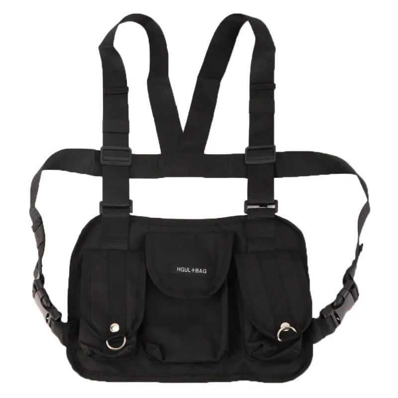 

Function Military Tactical Chest Bag Vest Outdoor Hip hop Sports Fitness Men Protective Reflective Top Vest Cycling Fishing Vest