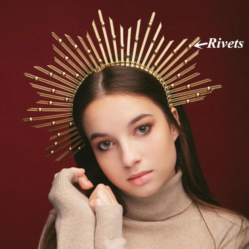 Повязка на голову с изображением богини золотого ореола |