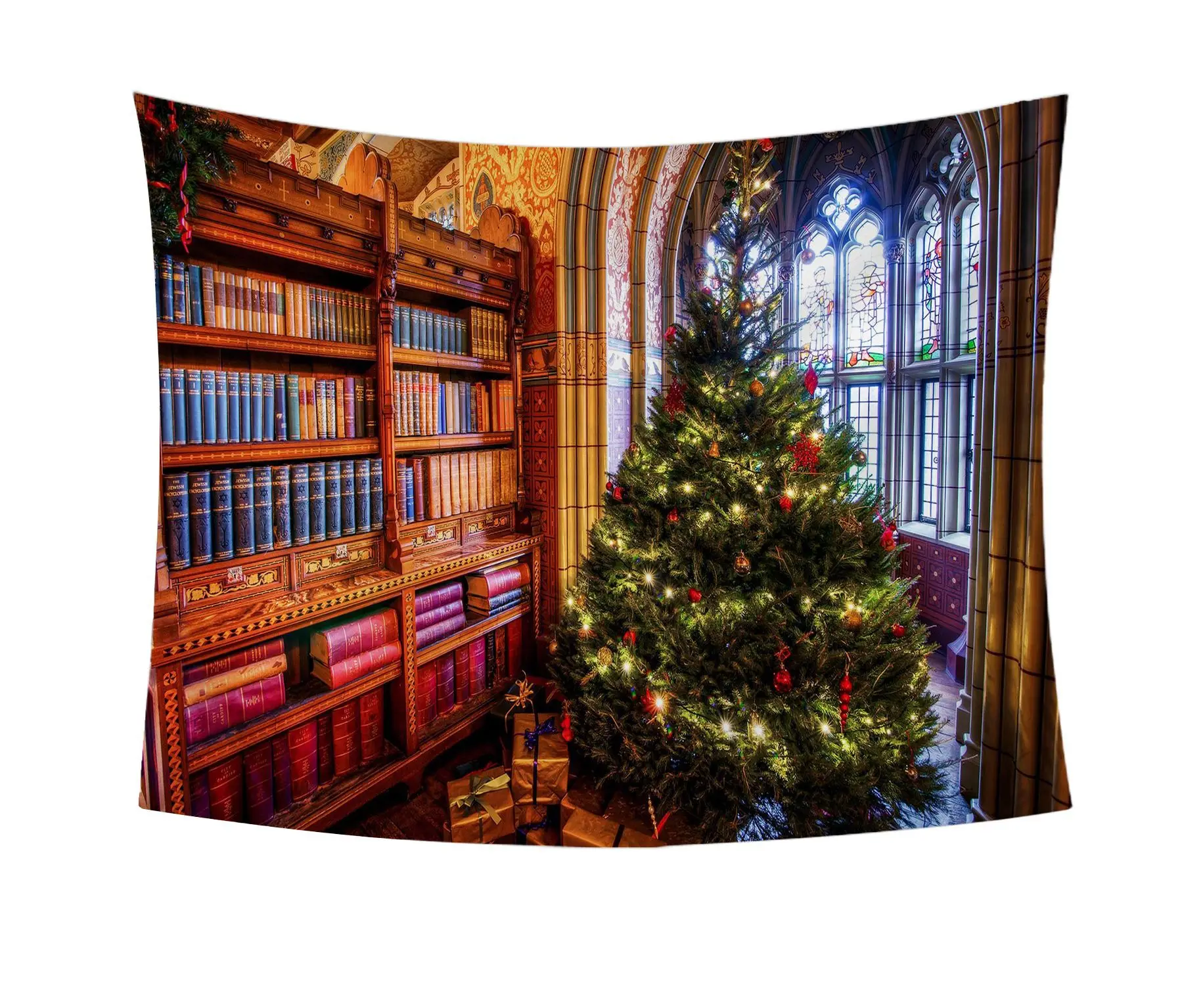 Настенная подвесная Гобеленовая ткань с рождественской елкой декоративное