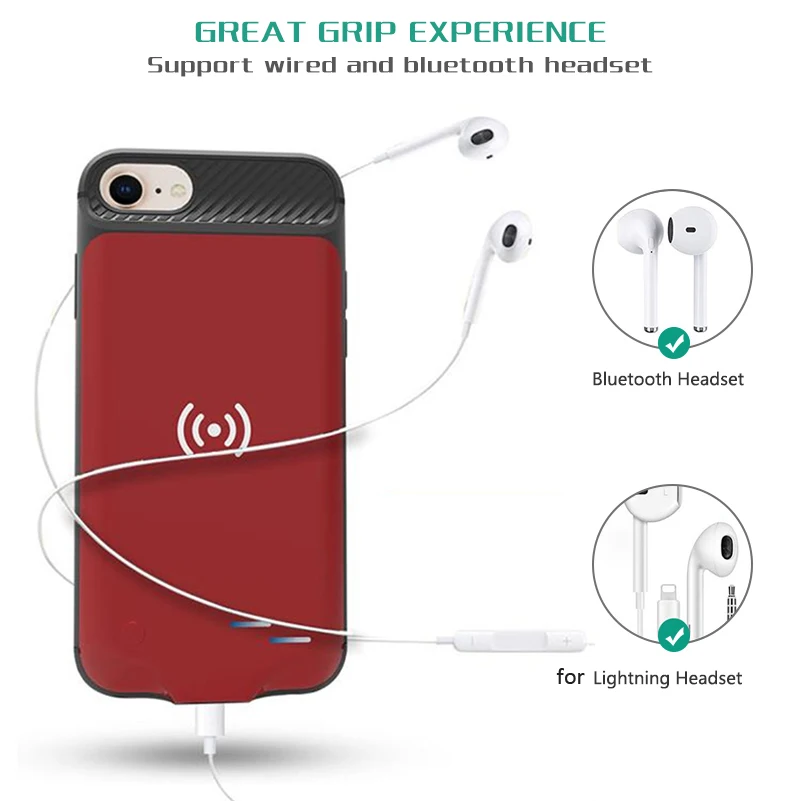 

Wireless Battery Case For iPhone 6 6s 7 8 Plus Power Bank Charging Case With Audio Battery Charger Case for iPhone 6 s 6s 7 8
