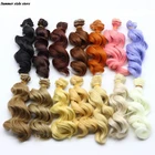 Горячая 15 см высокая температура большая волна ручной работы ткань кукла парики DIY Texitle кукла локон волос