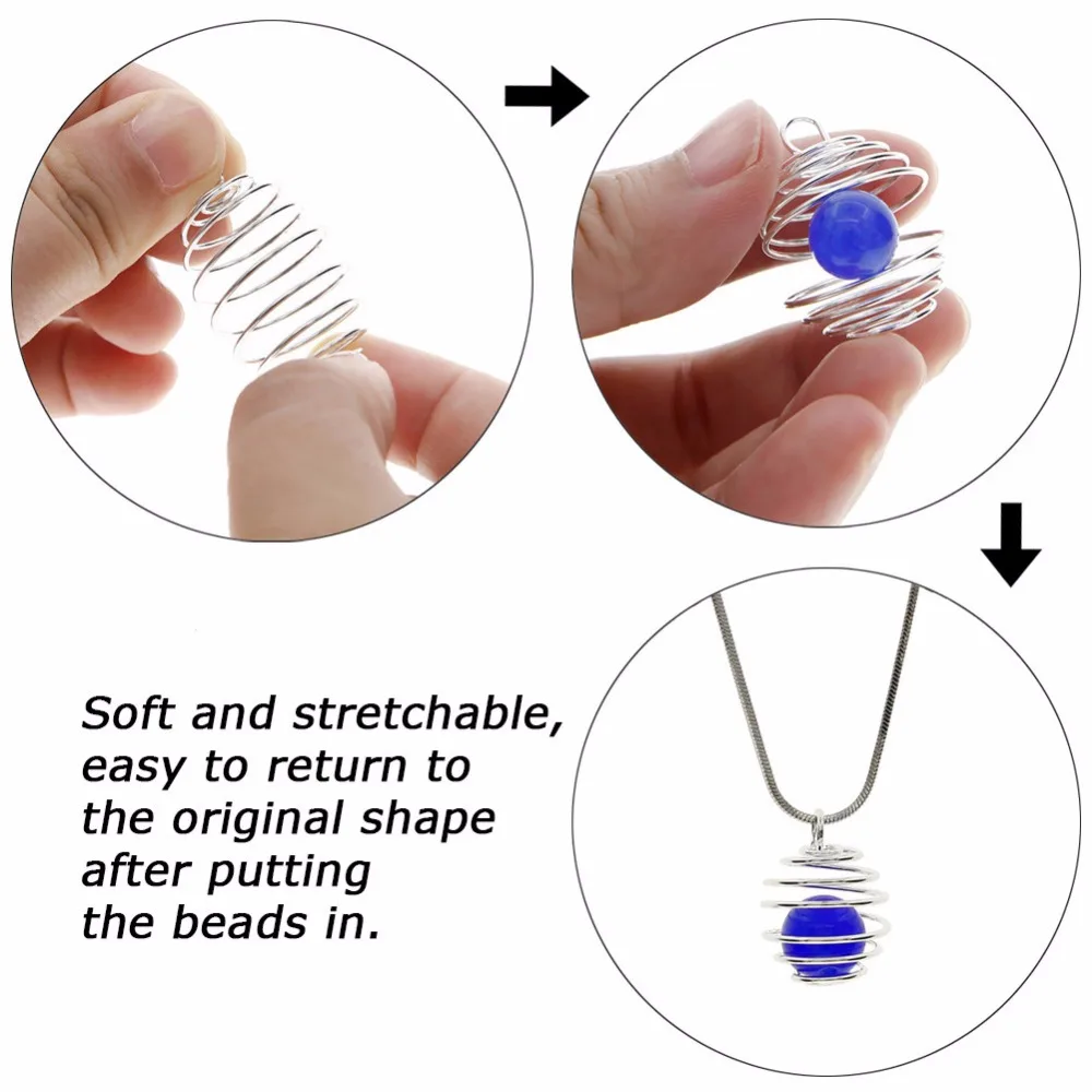 10 шт шарлхард посеребренные винтажные подвески для ожерелий спиральная бусина в