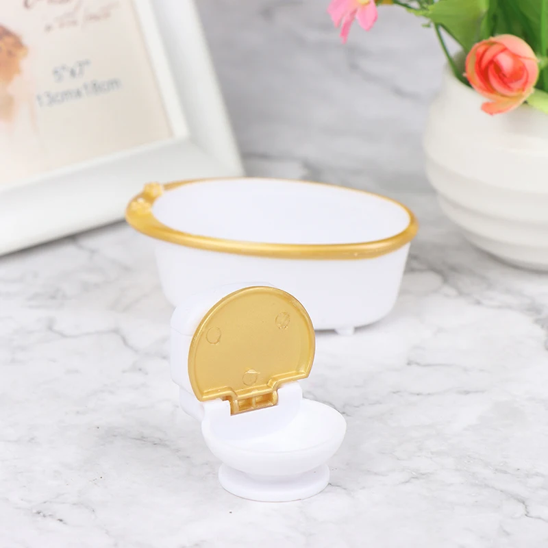 

Dollhouse Miniatures Electric Bathtub Furniture Bathroom Accessories Pretend Toy Doll House Decoration Doll