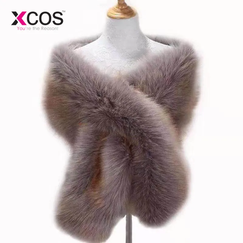 XCOS реальные фотографии из искусственного меха зимнее Болеро Для женщин