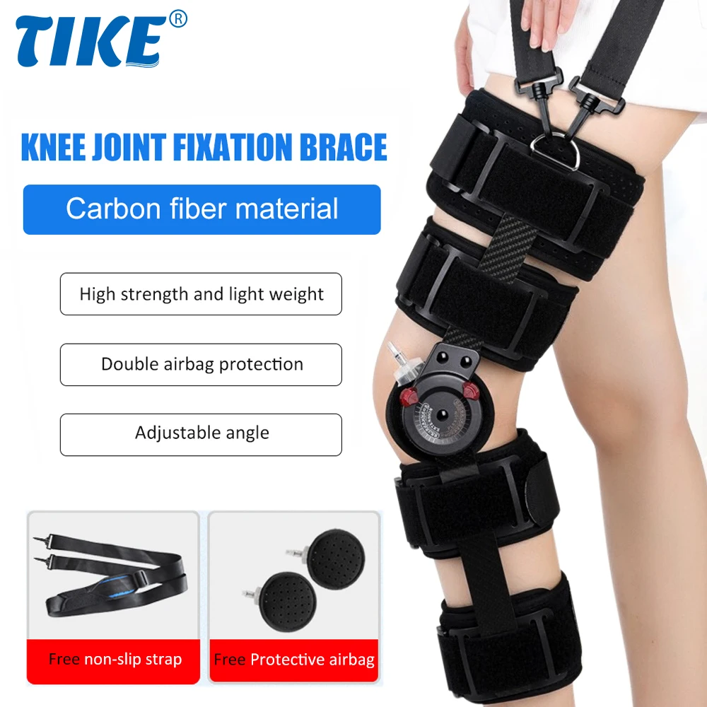 

TIKE Hinged Knee Brace Support for Torn Acl, Meniscus Tear, Surgery Recovery, Adjustable Post Op Knee Immobilizer Leg Stabilizer