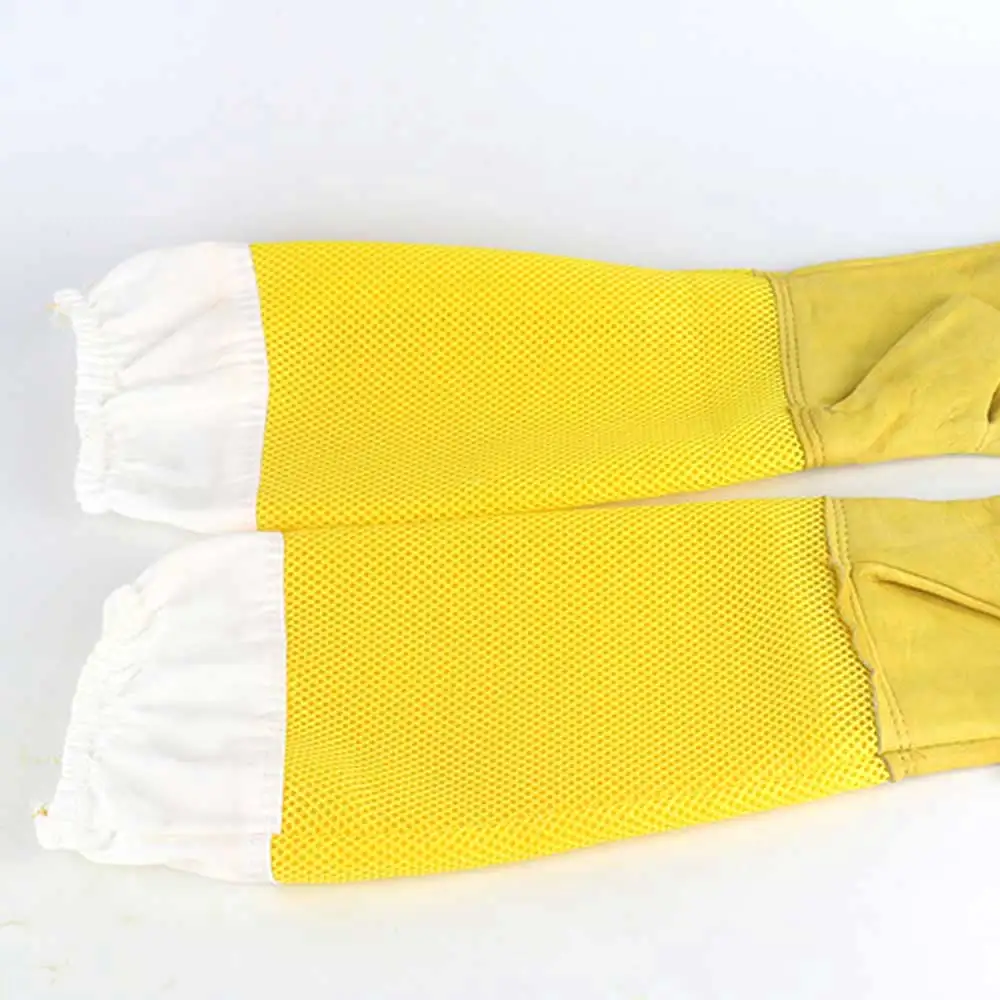 

Beekeeping Gloves with Long Sleeves Ventilated Professional Sheepskin and Canvas Beekeeping Gloves Protective Apiculture Tool