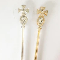 crystal wand goldsilver color royal princess round crystal ball scepter king queen bridal wedding party costume handheld props