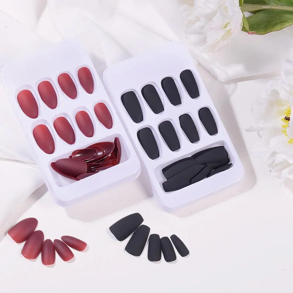 24pcs False Nail Tips Full Cover Press On Nails No Adhesive Artificial |