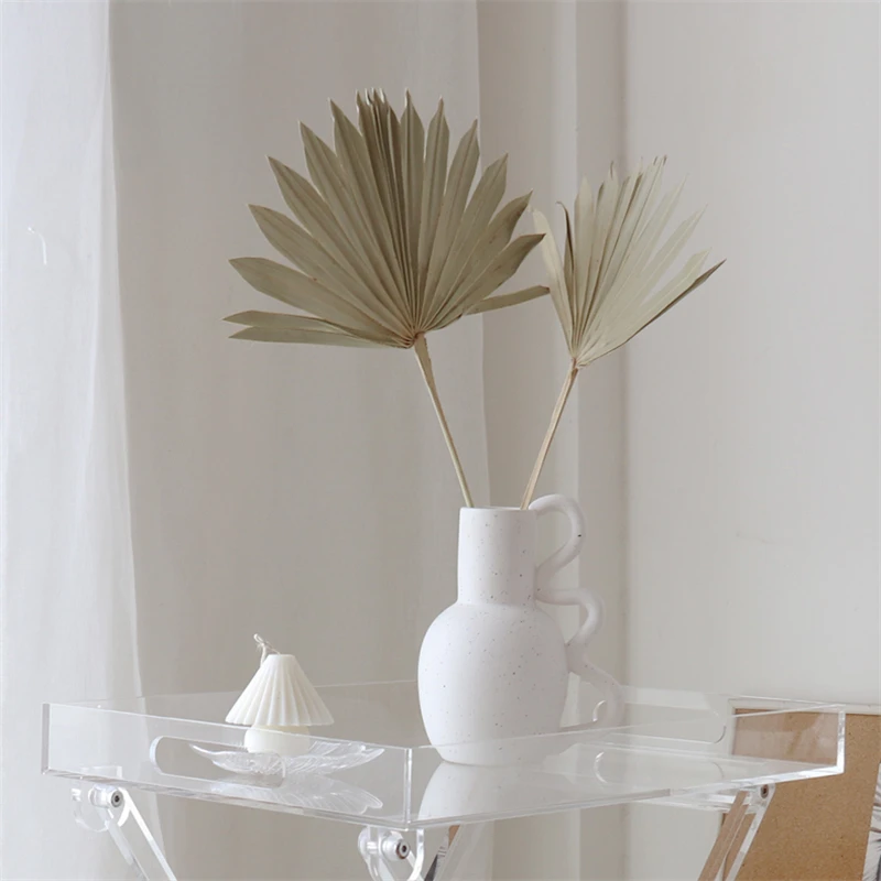 

2pcs Dried Palm Leaf Fan Christmas Decoration Ornaments Dry Flower Natural Plant Home Decor Room New Year Wedding Accessories