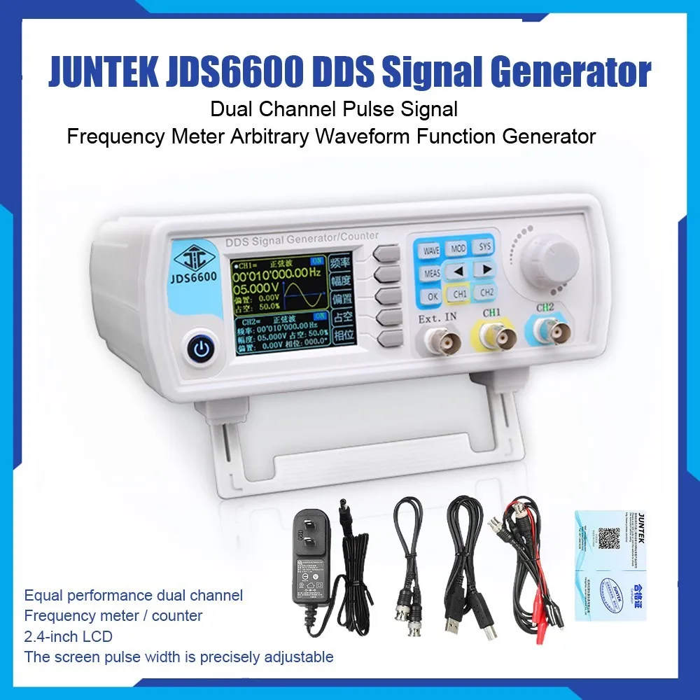 

JDS6600 15~60MHZ Dual-channel DDS Function Signal Generator Arbitrary Waveform Pluse Signal Source Frequency Meter