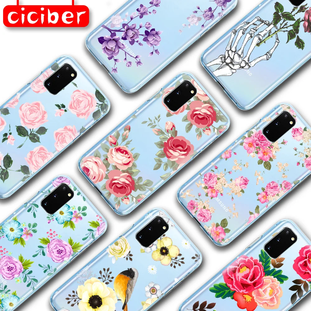 

Color Flowers Case for Samsung S21 S10 S9 S8 S20 Plus Ultra A51 A50 A71 A70 A21S A02S A72 A52 NOTE 20 10 9 Plus Soft TPU Fundas