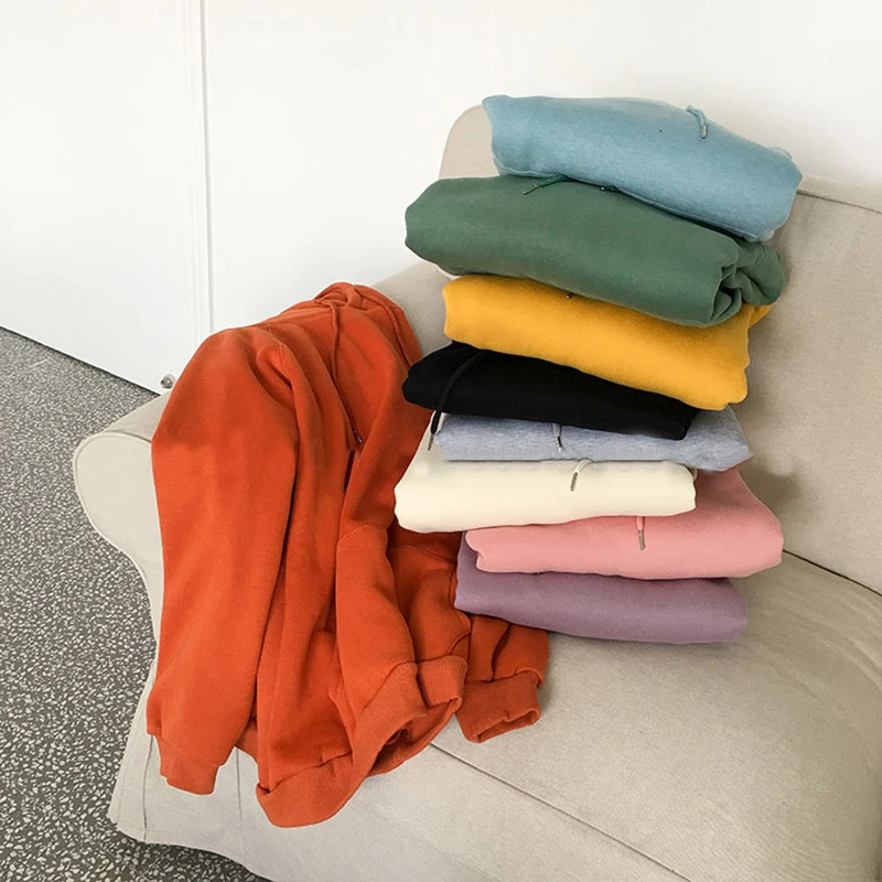 Женские толстовки с капюшоном в Корейском стиле простой вельветовый элегантный