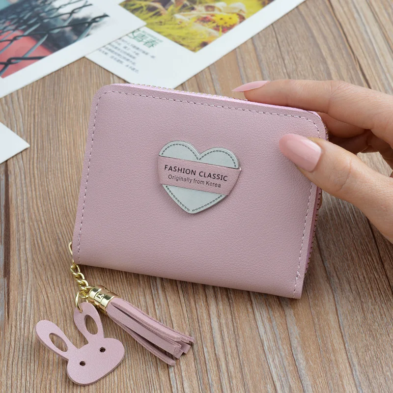 

Cute Fashion Leisure Women's Purse with Cover Solid Color Pu Card Multi Card Position Layered Coin Wallet Womens Purses Handbags