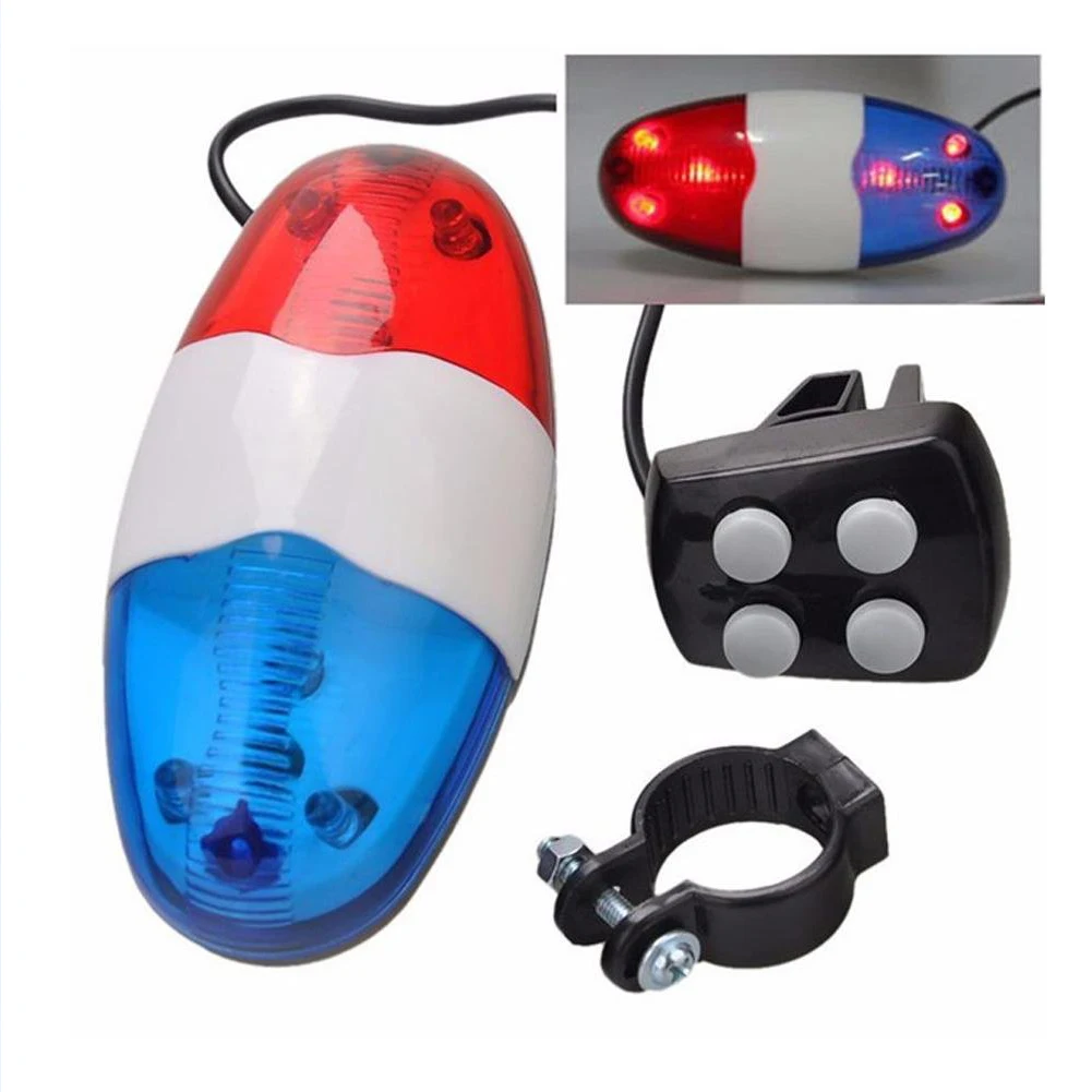 

1pcs 4 Tone Bicycle Horn Bicycle Bell 6 LED Bike Call LED Bike Police Light Electronic loud Siren Accessories Bike Scooter MTB