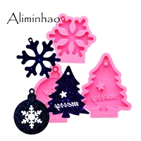 dy0132 shiny christmas tree snowflake cake silicone molds diy jewelry pendant mould silicon craft custom mold
