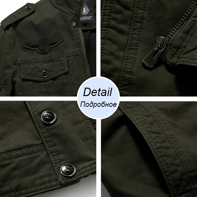 2021 Men Winter Casual Warm Thick Fleece Bomber Jacket Mens Military Cotton Jackets Men New Autumn Cargo Jacket Windbreaker Coat