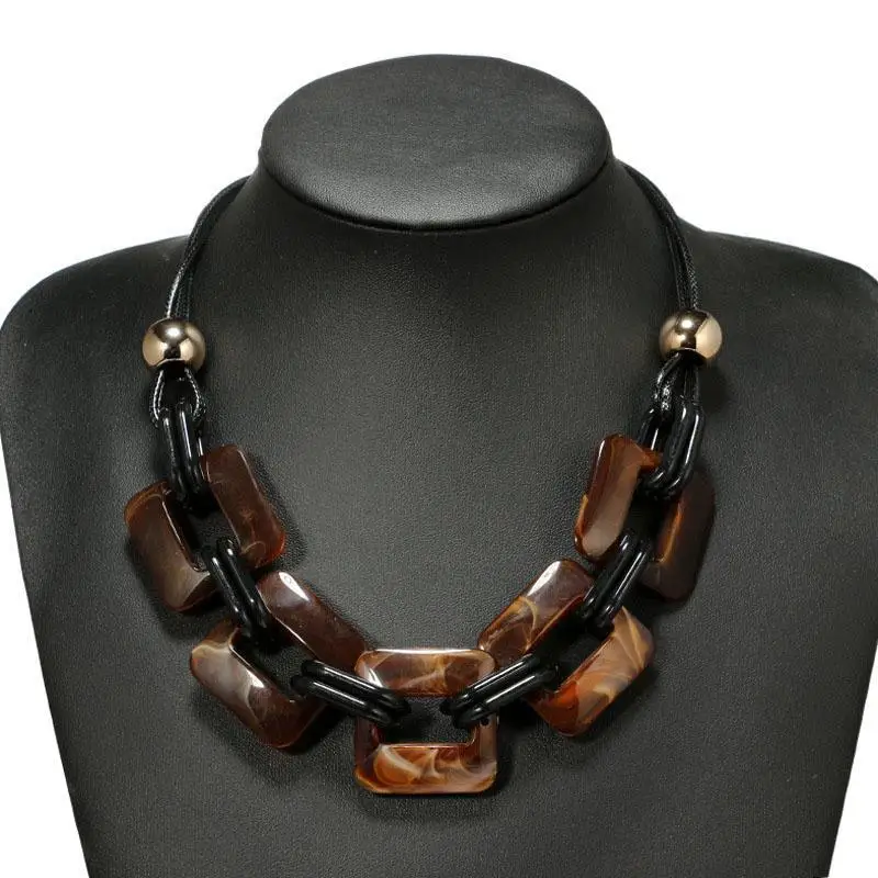 

Fashion Power Leather Cord Statement Necklace & Pendants Vintage Weaving Collar Choker Necklace For Women Jewelry