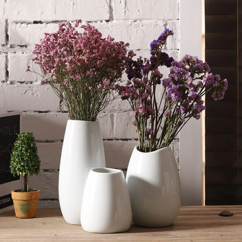 Скандинавская белая ваза со звездами домашняя керамика сушеные цветы