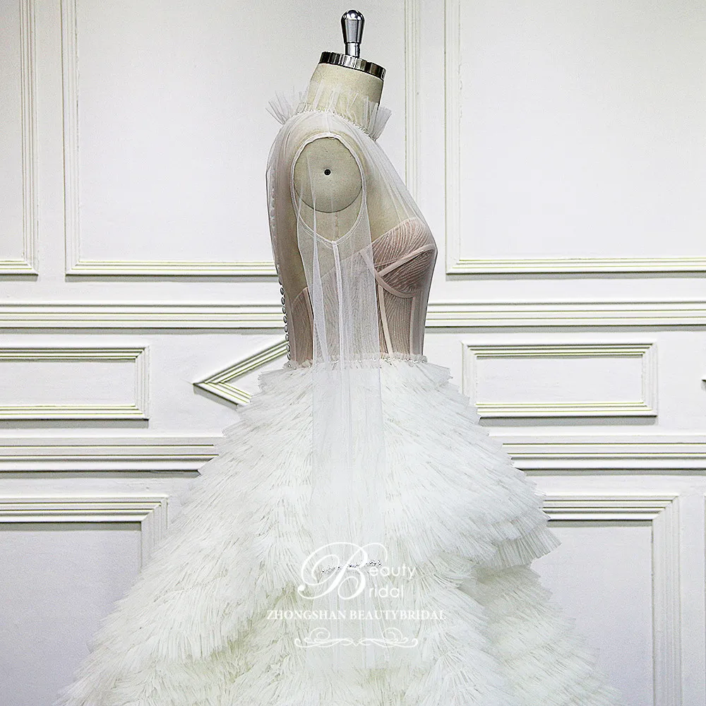 Роскошное Свадебное платье с открытой спиной сделанное на заказ свадебное