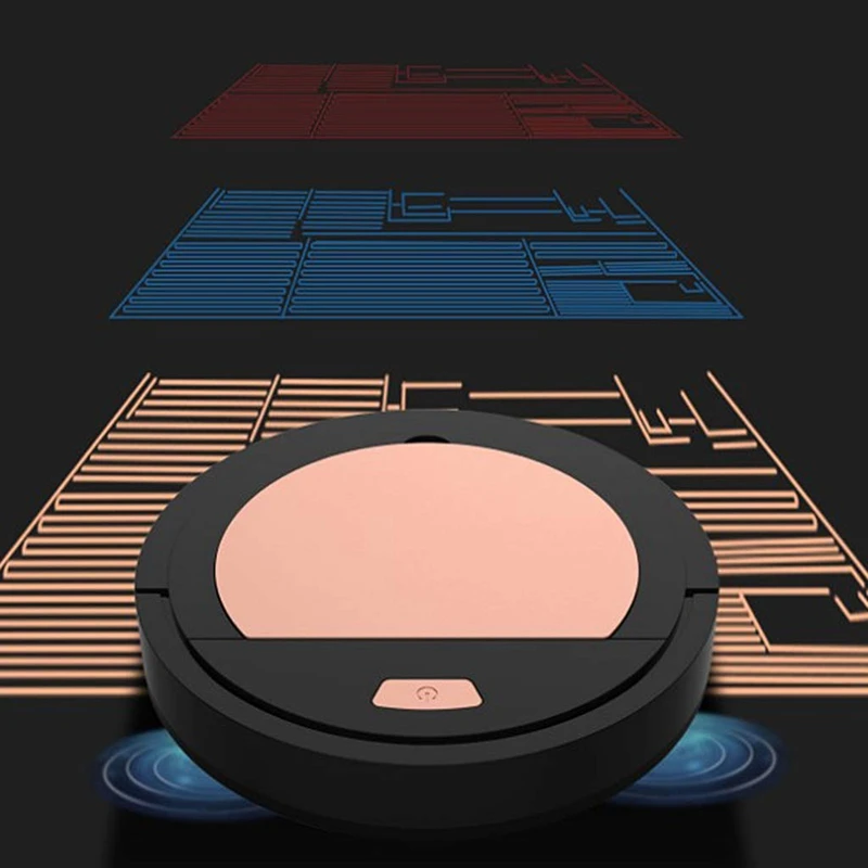 

Smart Robot Vacuum Cleaner Strong Suction USB Charging Cleaning Hard Floor and Carpet Smart Sweeper Black