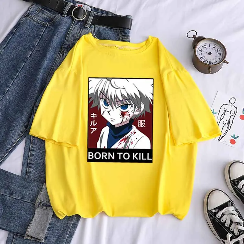 

Kpop Hunter Hunter Men/Women Short Sleeve T-shirt Casual All-match Fashion Personality Unisex Student Girlfriend Loose Tee Top