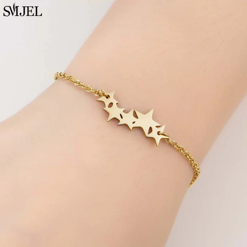 Модный женский браслет SMJEL с пятью звеньями простой Пятиугольный обручальное