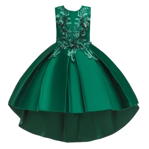 Платье принцессы с вышивкой для девочек-подростков, вечерние платья для девочек, свадебное платье с цветами для девочек, одежда для детей 8, 10, 12, 14 лет