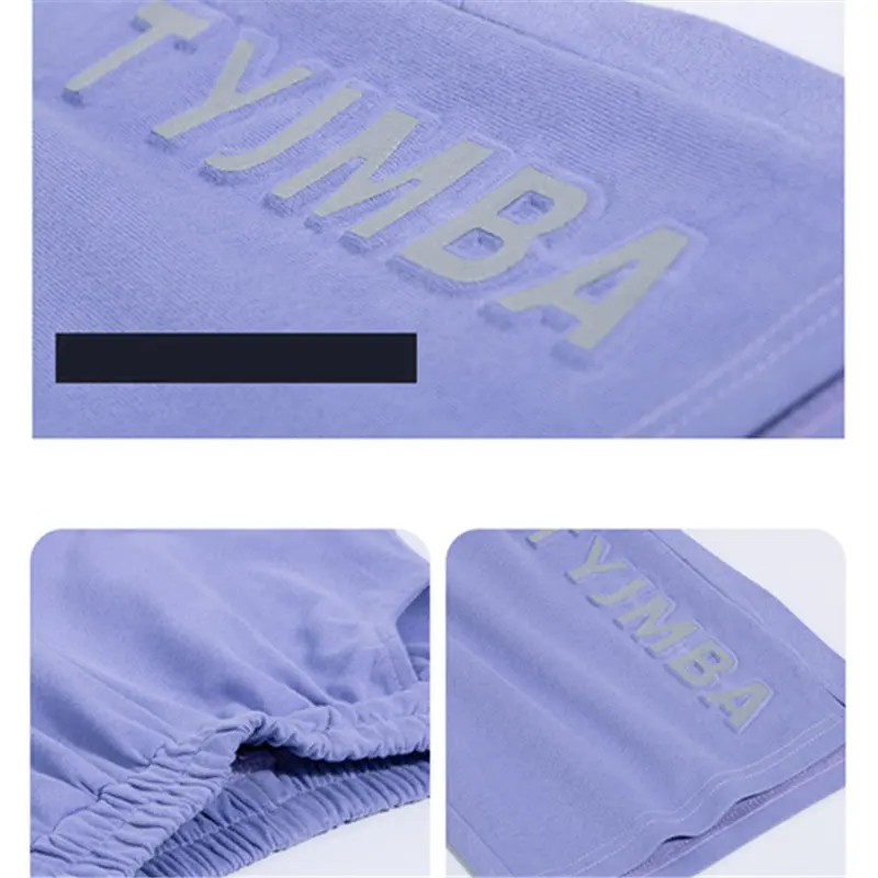 

Kids Boys Loose Shorts 2021 Summer Teenagers Boys Letter Elastic Waist Cotton Shorts For Boy 6 8 10 12 14 Year Blue Purple Color