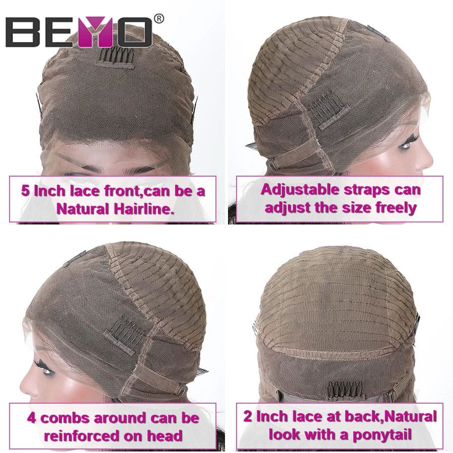 

Straight Lace Front Wig 360 Lace Frontal Wig 250 Density Lace Wig Brazilian Lace Front Human Hair Wigs For Women Beyo Remy Hair
