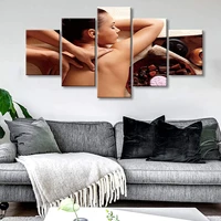 unframed 5 panel yoga spa full body massage salon beauty pictures wall art home decor posters canvas paintings for living room