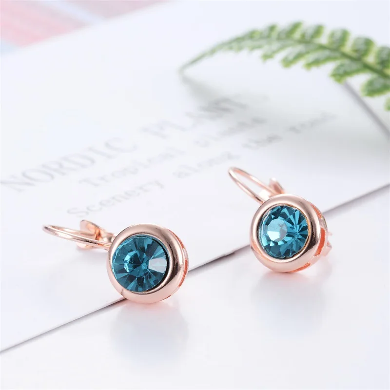 Богемные кристаллы стразы цирконий серьги для женщин золотой цвет круглый шар