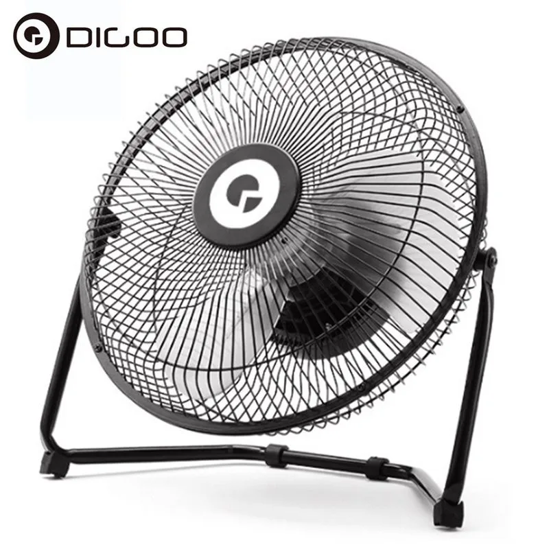 Черный Digoo DF-101 10 дюймов настольные вентиляторы электрические металлические вращающиеся вентиляторы охлаждения+ USB перезаряжаемый аккумулятор 18650 для дома и офиса - Цвет: Черный