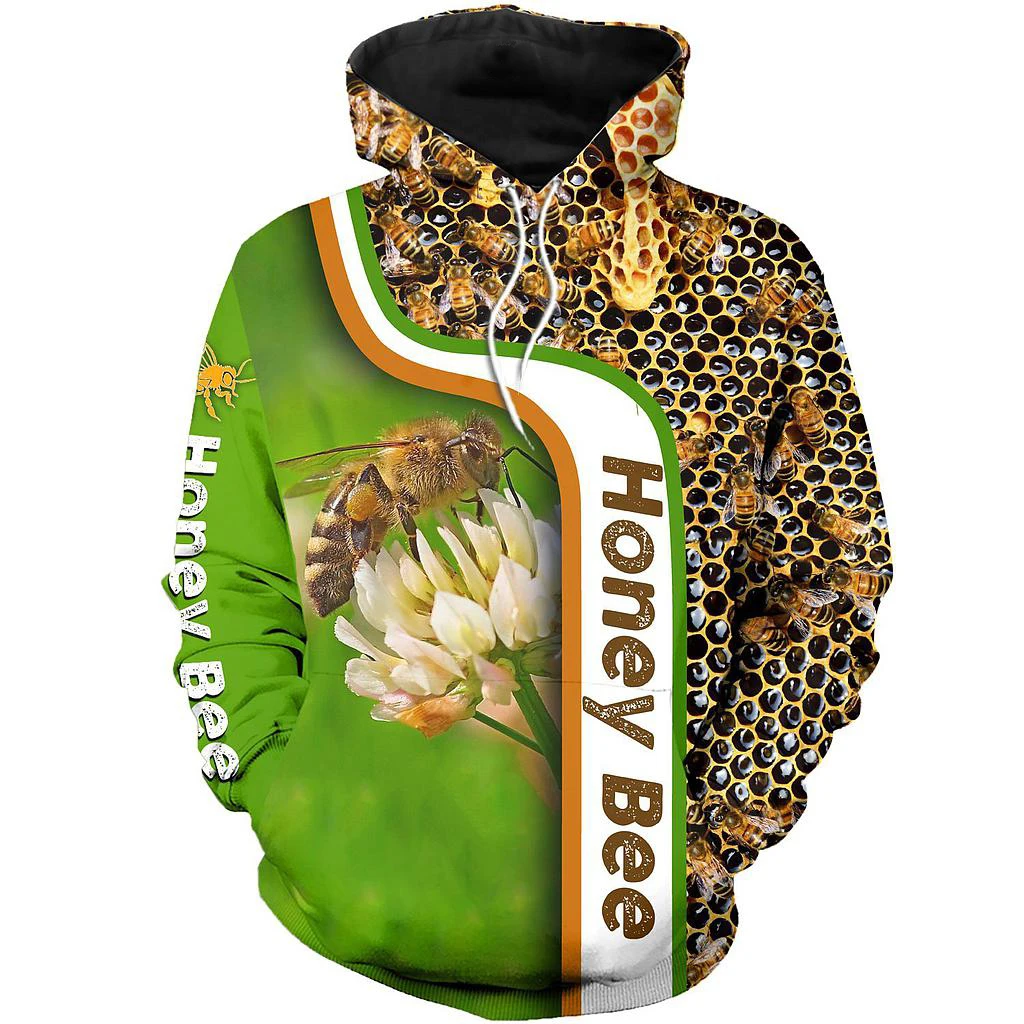 Новая Толстовка/толстовка с пчелами 3D-принтом на молнии унисекс модная уличная