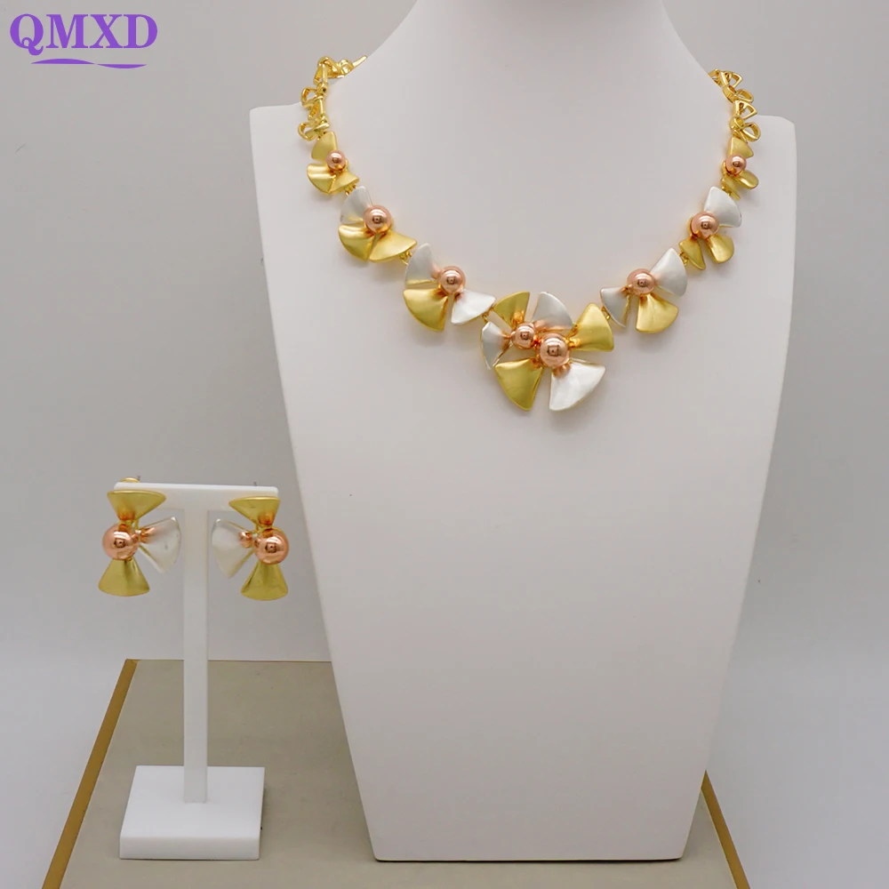 

African Gold Color jewelry sets for women Dubai bridal wedding wife gifts Colorful Rhinestone necklace set Birthday Gift
