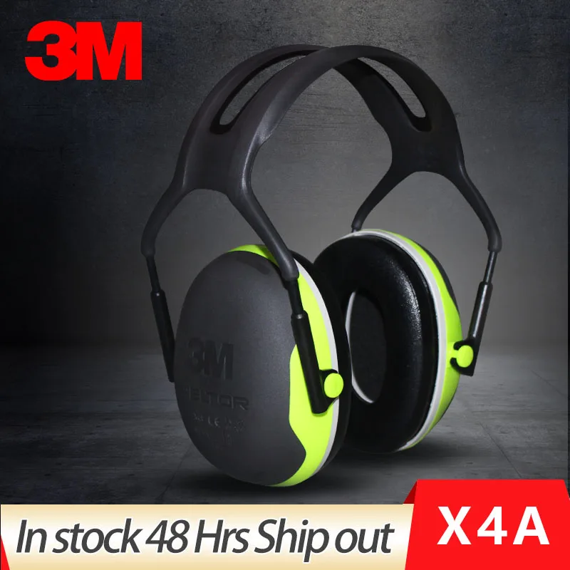3M PELTOR X4A Overhead Soundproof Earmuffs Noise Reduction Earmuff 33dB NRR Adjustable Headband Comfortable for Working Sleeping