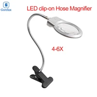 led clip on hose lamp magnifierdesk table third hand illuminate magnifying glass for readingwatch repair handicraftbinocular