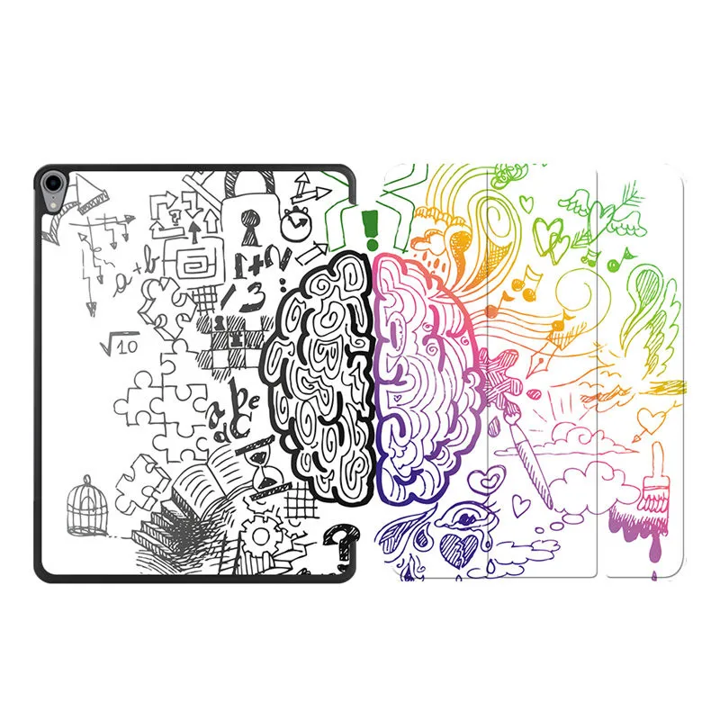 IP04 Чехол MTT для iPad Pro 12,9 дюйма 3rd Gen из искусственной кожи, чехол-подставка с мультяшным граффити, Магнитный смарт-чехол с беспроводной зарядкой - Цвет: IP04