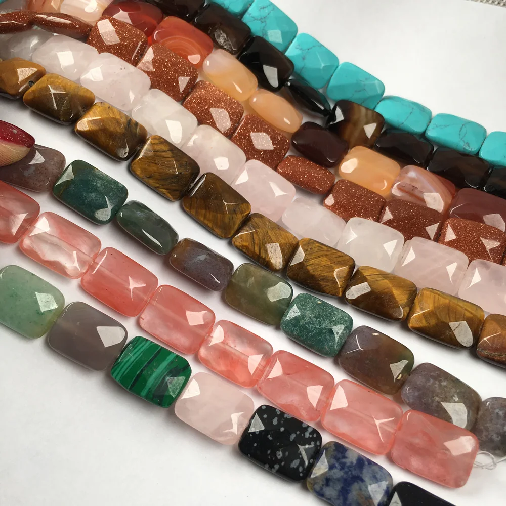 

Natural Stone Faceted Square shape Beading Agates crystal Scattered beads For jewelry making DIY Necklace Bracelet Accessories