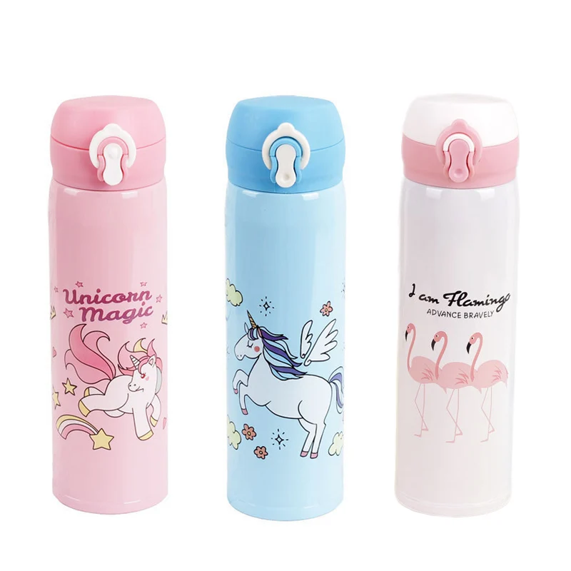 Милые колбы с единорогом 1 шт. 500 мл Вакуумная чашка прыгающей крышкой