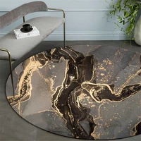 abstract ink painting black gray area rug luxury room chair mat non slip washable round carpet for living room modern floor mat