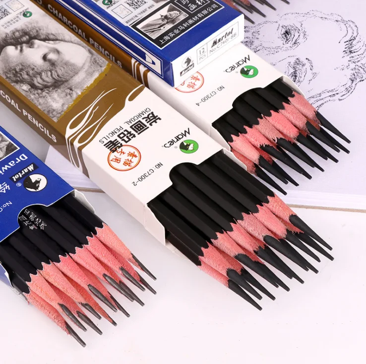 

12PCS Maries Black Sketch Pencil Professional Drawing Pencils HB 2H B 2B 3B 4B 5B 6B 7B 8B 10B 12B 14B Art Stationery Supplies