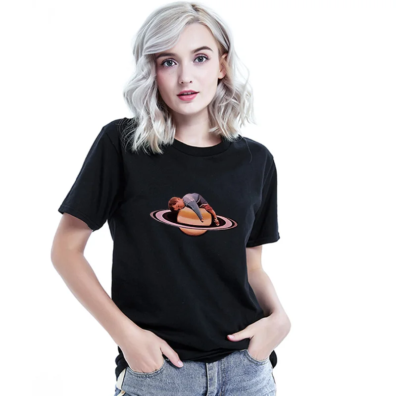 Женская свободная футболка с коротким рукавом и круглым вырезом | одежда