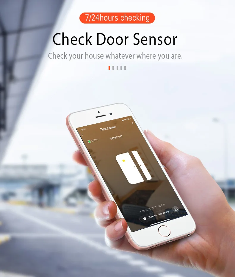 

Graffiti Tuya Mini WiFi Door magnetic sensor APP intelligent control switch dynamic probe / no battery compatible Alexa, Google