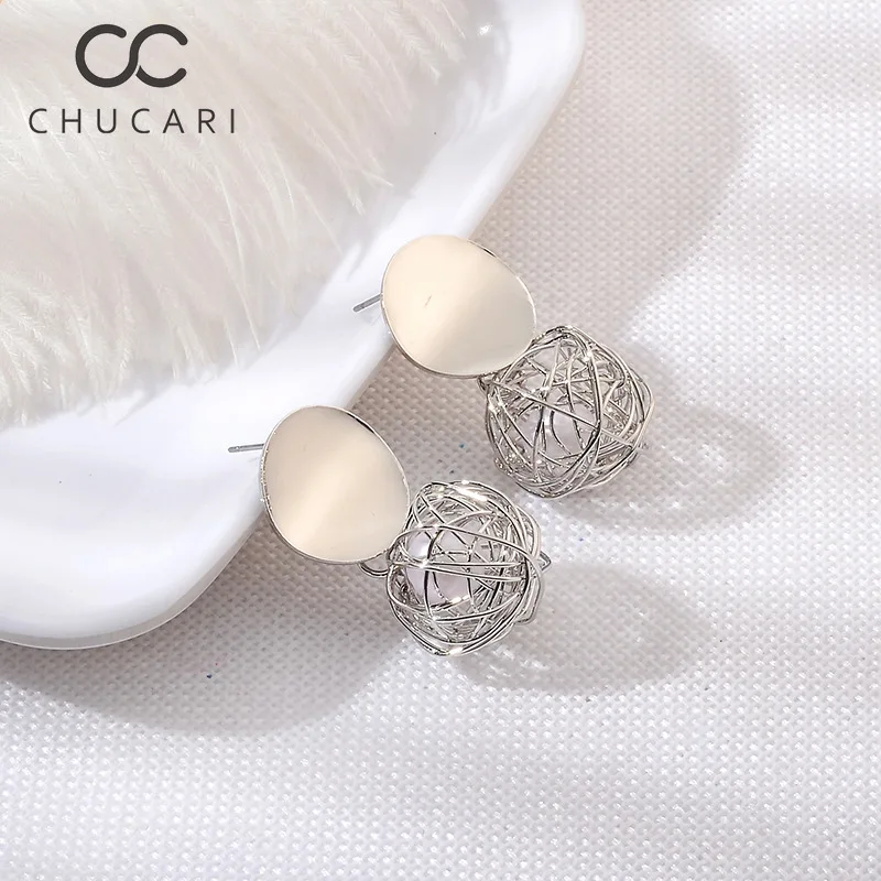 Новые модные крупные серьги CHUCARI 2018 геометрические в виде шара для женщин