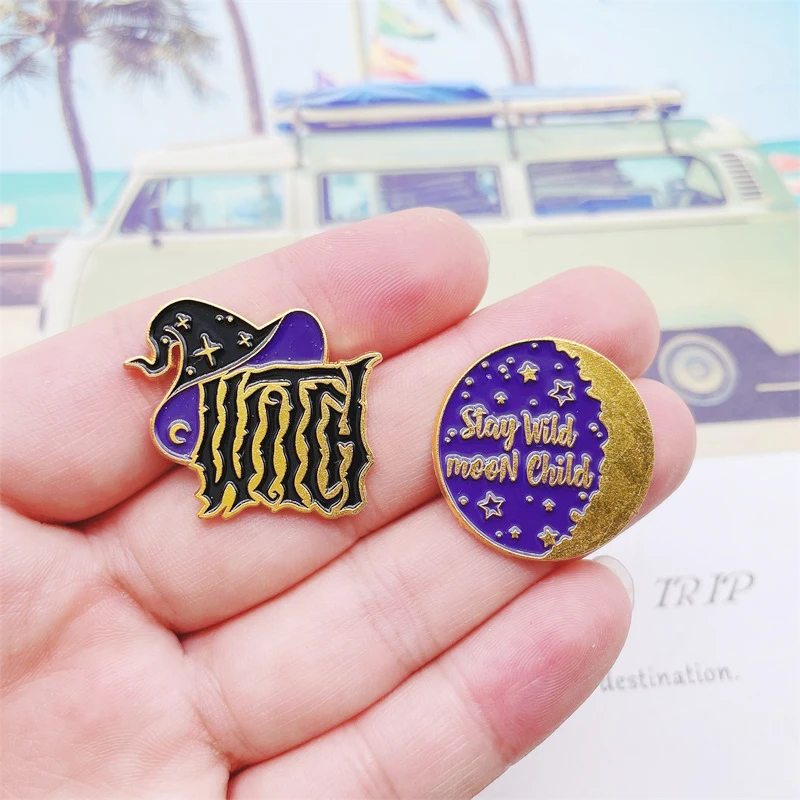 Креативные Веселые эмалевые булавки на Хэллоуин волшебный волшебник шляпа