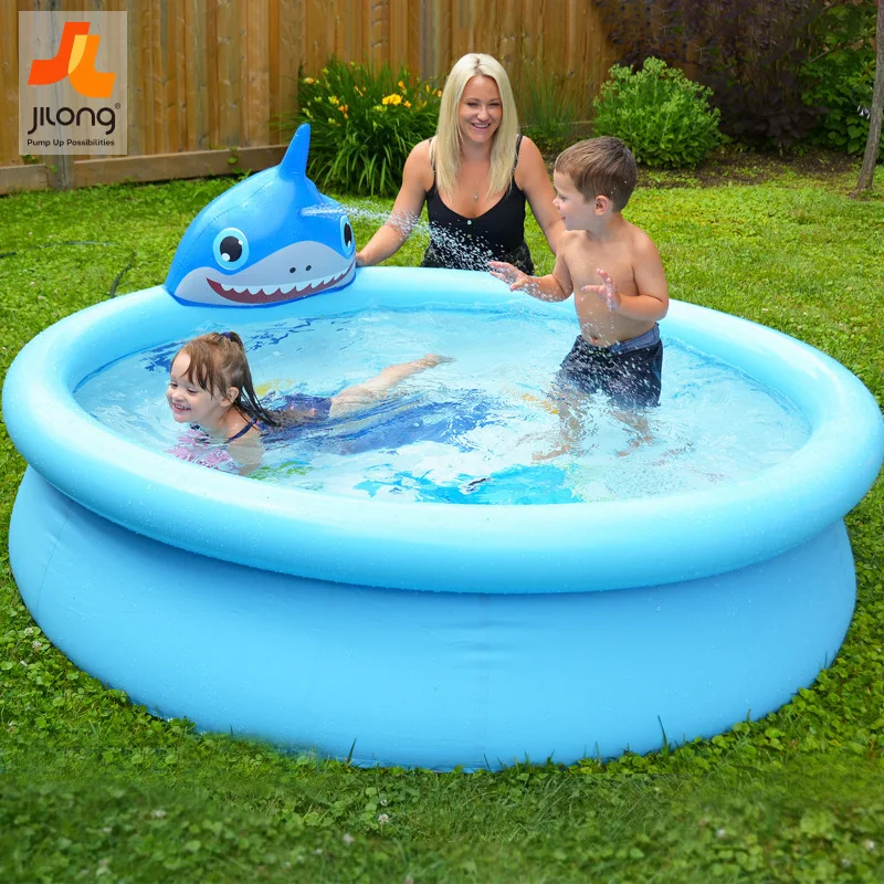 Детский бассейн с распылителем утолщенный надувной игровой Детская горка | Мать