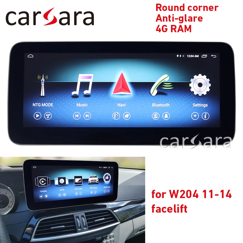 4G ram Android дисплей для C Class W204 2008- W205 GLC 10,2" сенсорный экран gps навигация Стерео Радио мультимедийный плеер