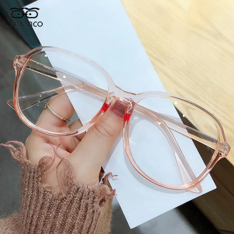 

Umanco Finished Prescription Myopia Glasses for Women Men Anti Blue Light Flat Mirror Computer Glasses 0~-6.0 Diopter