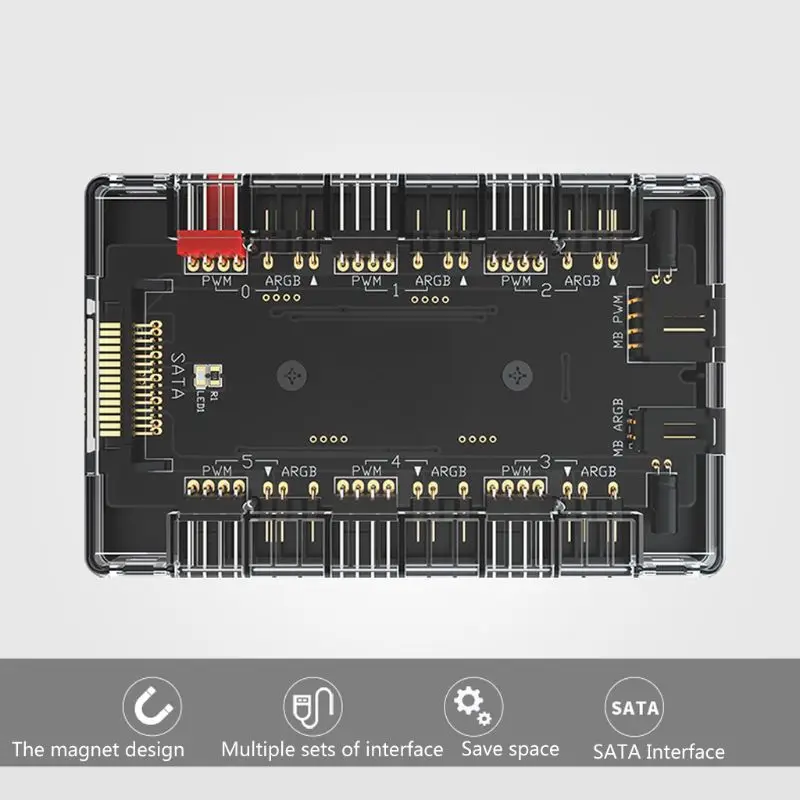 

ARGB + хаб PWM Магнитный всасывающий концентратор с 6x4Pin ШИМ портом 6x3Pin ARGB светильник для настольных компьютеров аксессуары
