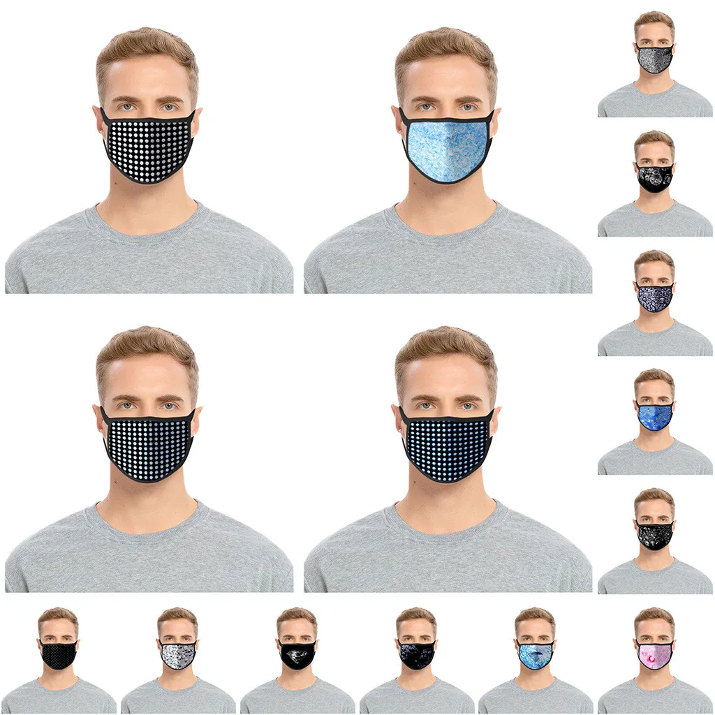 

2PC Men Print Dustproof Mask Washable Reusable Fabric Mask masque de protection lavable mascarillas A50